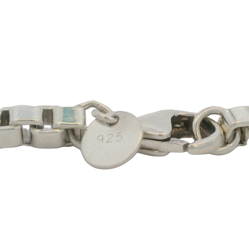 Tiffany & Co 925 Sterling Silver Venetian Box Link Chain 7.75" 4mm Bracelet