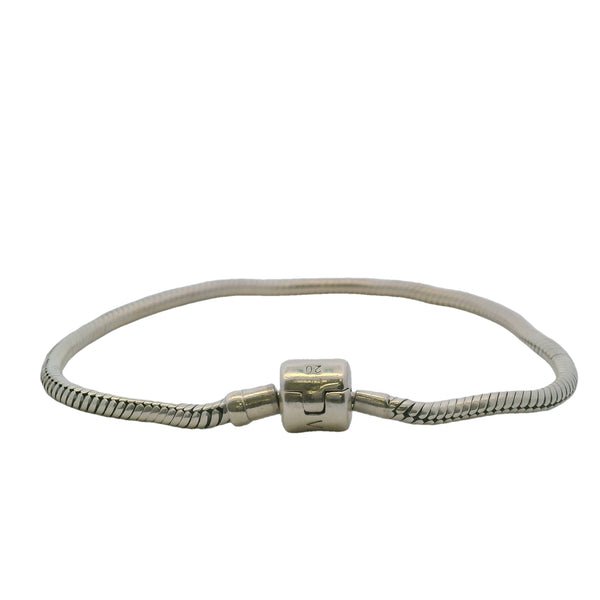 Vivara Brazillian Jewelry 925 Sterling Silver 8.5" Classic Snake Charm Bracelet
