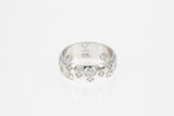 Gucci Logo 18k 750 White Gold Band Domed Ring Size 4.75