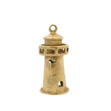 Vintage Solid 14kt Yellow Gold 3D Lighthouse Dangle Charm