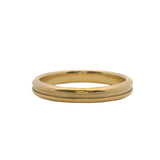 Vintage Tiffany & Co Solid 18kt Yellow Gold 3.4mm Thin Single Grooved Atlas Ring Size 9.25