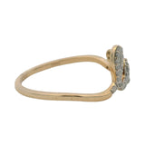 Solid 10kt Yellow Gold and Diamond "Love" Cursive Word Ring Size 6
