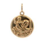 James Avery Solid 14kt Yellow Gold St. Christopher Religious Circle Pendant