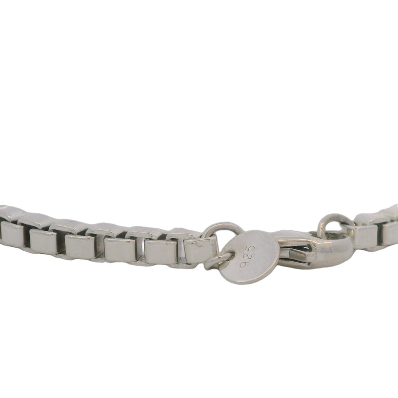 Tiffany & Co 925 Sterling Silver Venetian Box Link Chain 7.75" 4mm Bracelet