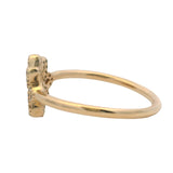 Pandora Solid 14kt Yellow Gold and Cubic Zirconia Lace Botanique Ring Size 6.75