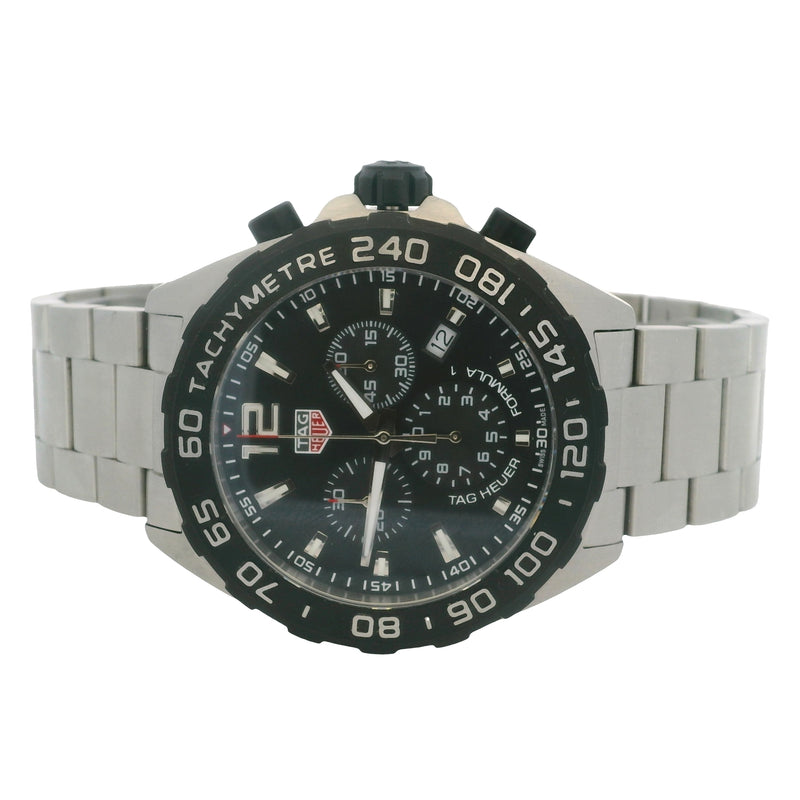 Tag Heuer CAZ1010 43mm Chronograph Black Dial Steel Watch