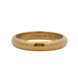 Cartier Solid 18kt Yellow Gold 3.5mm Classic Wedding Stackable Band Size 56 7.5