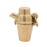 Vintage Solid 14kt Yellow Gold Opening Enamel Red Devil Cocktail Shaker Charm