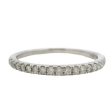 Solid 14kt White Gold and Diamond Half Eternity 0.28ctw 2mm Thin Wedding Band Ring Size 7.5