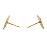 Vintage Solid 18kt Yellow Gold and Blue and Red Enamel Stud Earrings