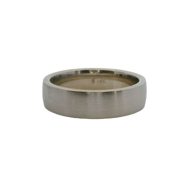 Anillo Blue Nile para hombre, de oro blanco macizo de 14 kt y 9,5 g, con acabado mate cepillado y banda cómoda de 6 mm.