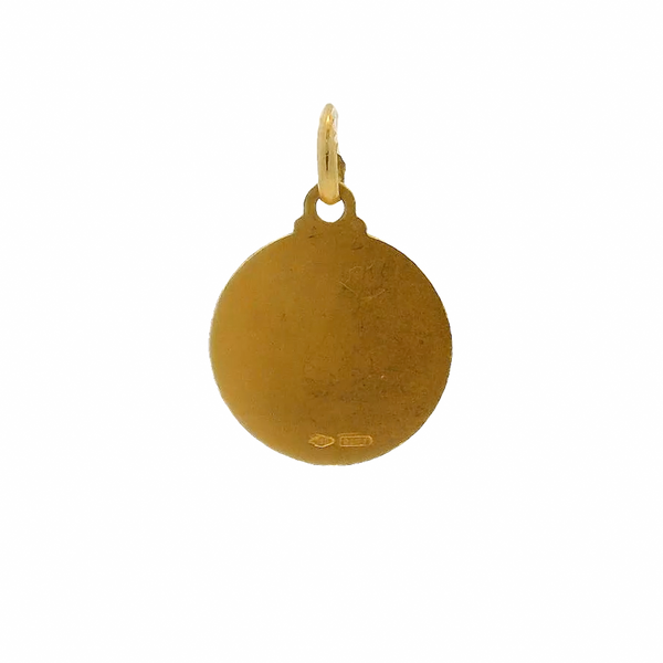 Colgante cristiano italiano de San Juan Bautista en oro amarillo macizo de 18 kt