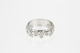 Gucci Logo 18k 750 White Gold Band Domed Ring Size 4.75