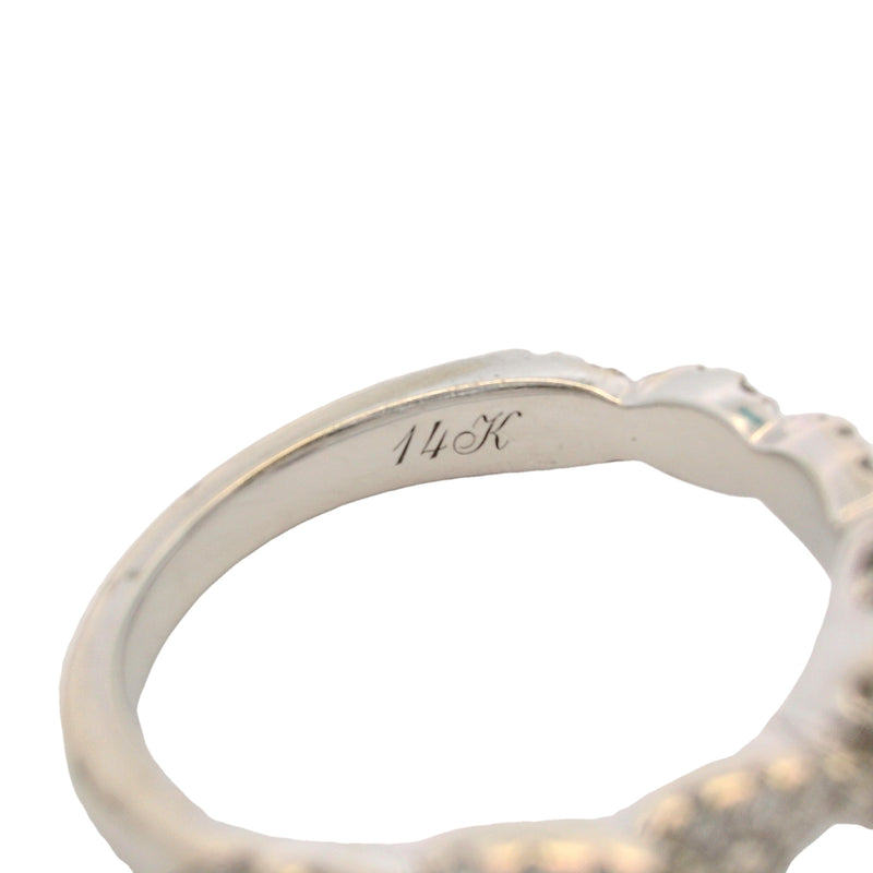 Neil Lane 14kt White Gold Pear Cut Diamond Halo Twist Band Engagement Ring Size 6.5