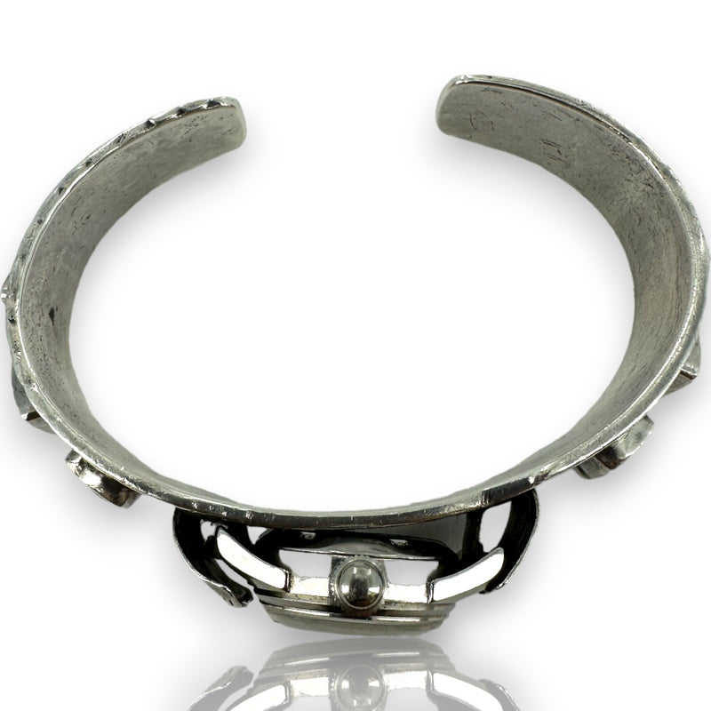 Native American 925 Sterling Silver and Natural Turquoise Blancpain Watch Cuff