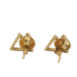 Ken Thompson 14kt Yellow Gold and Diamond Double Triangle Stud Earrings