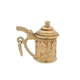 Vintage Solid 14kt Yellow Gold Traditional Opening Beer Stein Mug Charm