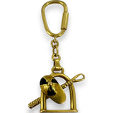 Vintage 1970-90s GUCCI 18kt Solid Yellow Gold and Black Enamel 33.4g Jockey Key Chain Made in Italy