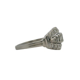 Vintage 1940-50s Platinum Baguette and Round Diamond Graduated Cocktail Ring Size 7