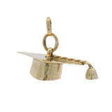 Solid 10kt Yellow Gold 3D Dangle Graduation Cap Charm