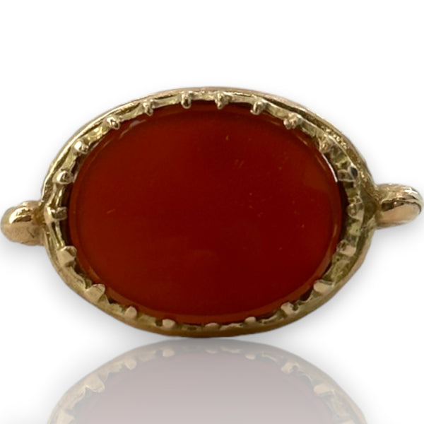 Antique Victorian c1861 Watch Fob Unengraved Blank Seal Pendant Charm Carnelian Made in London