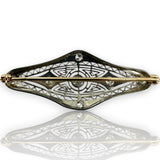 Antique 1900-1910s Edwardian Platinum and 14kt Yellow Gold Diamond Brooch Pin