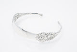 Reed & Barton Harlequin Sterling Silver Flatware Pattern Bangle Cuff Bracelet