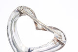 Large Mexico Open Freeform Heart Lapel Pin Solid 925 Sterling Silver Brooch