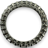 Vintage M Fisher CO 1980s Solid Platinum and Princess Cut Diamond 3mm Eternity Band Size 6.5 Ring