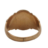 Antique Victorian Solid 10kt Yellow Gold Engraved Oval Signet Ring Size 9