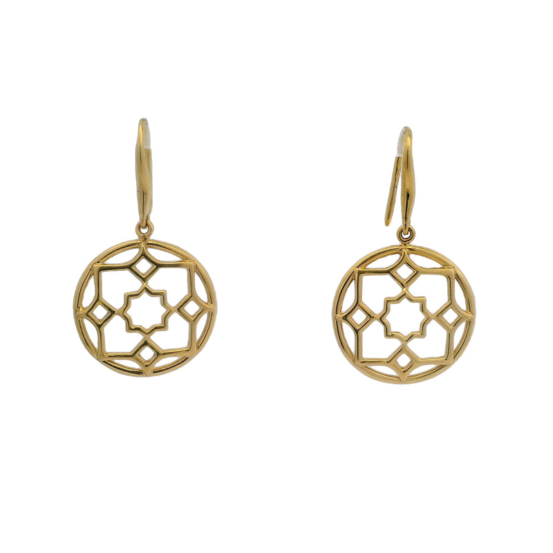Rare Tiffany & CO Paloma Picasso Zellige Marrakesh Solid 18kt Yellow Gold Drop/Dangle Earrings