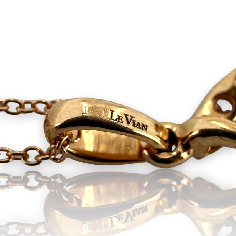 Le Vian 14kt Rose Gold 18" Necklace with Rose Gold and Diamond Curb Chain Drop Pendant