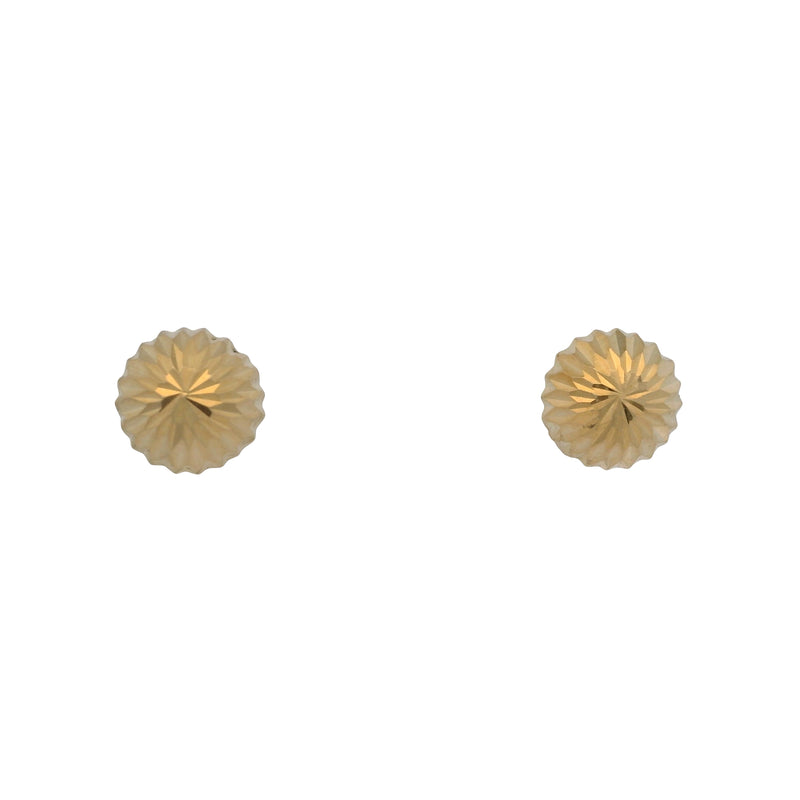 Solid 14kt Gold Faceted 5.7mm Stud Earrings