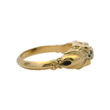 Antique 1930s Solid 14kt Yellow Gold and 0.20ct Diamond Late Deco Solitaire Engagement Ring Size 6.25