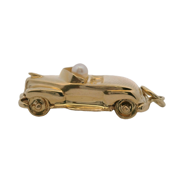 Vintage Automobile Car Cruising 14k 585 Yellow Gold Charm Pendant