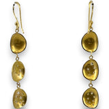 Anne Sportun Stardust Collection Retired 18kt Yellow Gold 3-Tier Dangle/Drop Hook Earrings with 0.23cttw White Diamonds