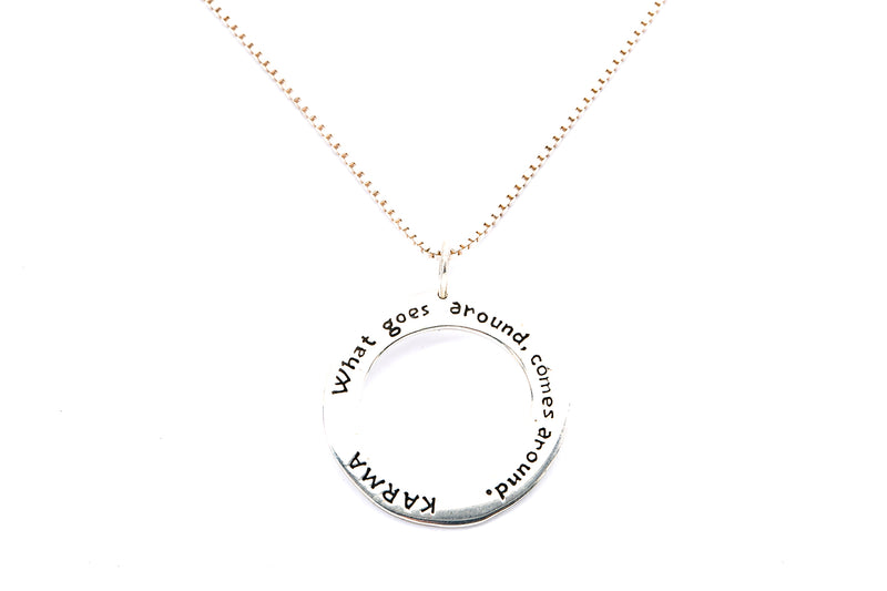 Baroni Karma What Goes Around Comes Around Pendant 925 Sterling Silver Necklace