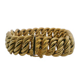 Vintage 1944-1968 18kt Yellow Gold Italian Textured Chain 17.5mm Wide 46.4g Bracelet