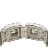 Vintage Solid 18kt White Gold and 2ctw Princess and Round Cut Natural Diamond Eternity Band Ring Size 6.5