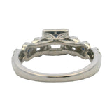 Vera Wang Love Solid 14kt White Gold Princess & Round Diamond and Sapphire Engagement Ring Size 6.5