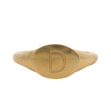 Mejuri Solid 14kt Yellow Gold Letter D Engraved Small Pinky Signet Ring Size 2