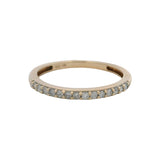 Solid 10k Yellow Gold Diamond 2mm Half-Eternity Stackable Band Ring Size 5.75