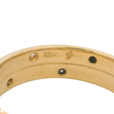 Solid 18kt Yellow Gold Double Band Flush Set Diamond Stacked Eternity Ring Size 9