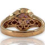 LeVian Solid 14kt Solid Rose Gold and Purple Garnet (Umbalite) Ring with Champagne and White Vanilla Diamond Accents Size 7
