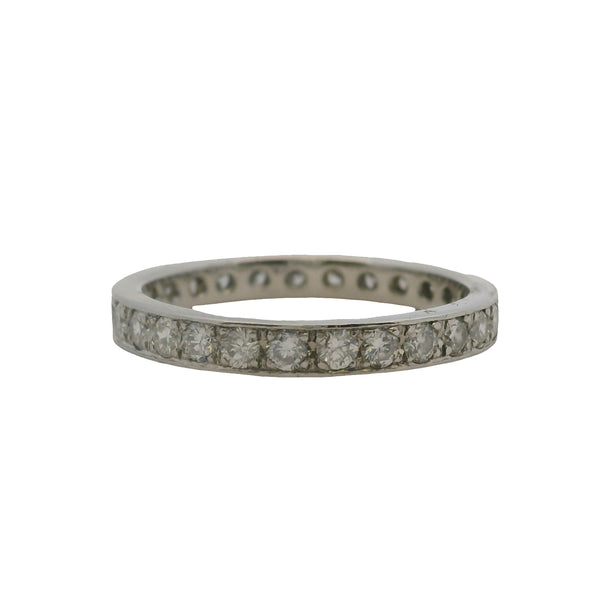 Vintage Solid 950 Platinum and Diamond Full Eternity 2.5mm Band Ring