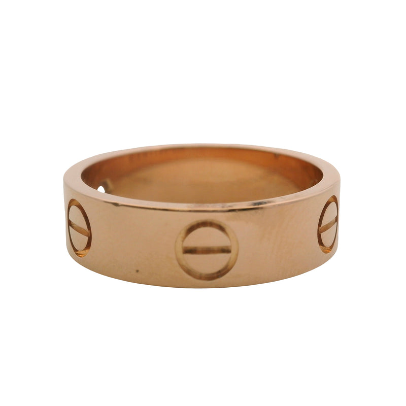 Vintage Cartier Classic Solid 18kt Rose Gold Love Ring with Single 0.06ct Diamond Size 61 9.5