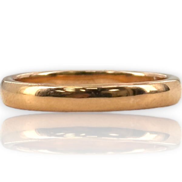 Tiffany & Co Tiffany Notes Collection 18kt Rose Gold 2.7mm Wedding Band with Cursive Script Size 5.5 Ring