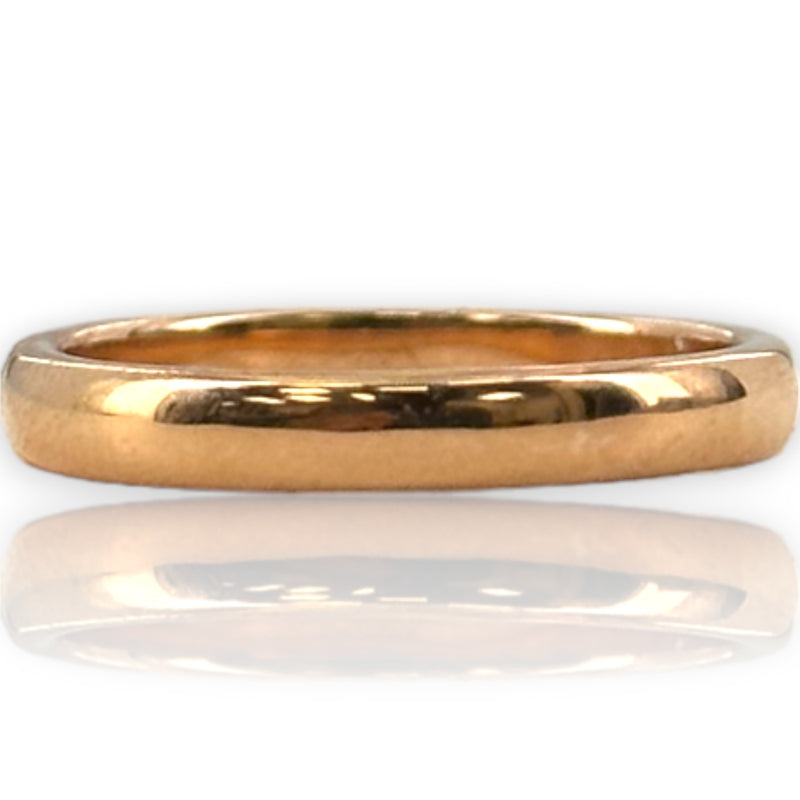 Tiffany & Co Tiffany Notes Collection 18kt Rose Gold 2.7mm Wedding Band with Cursive Script Size 5.5 Ring