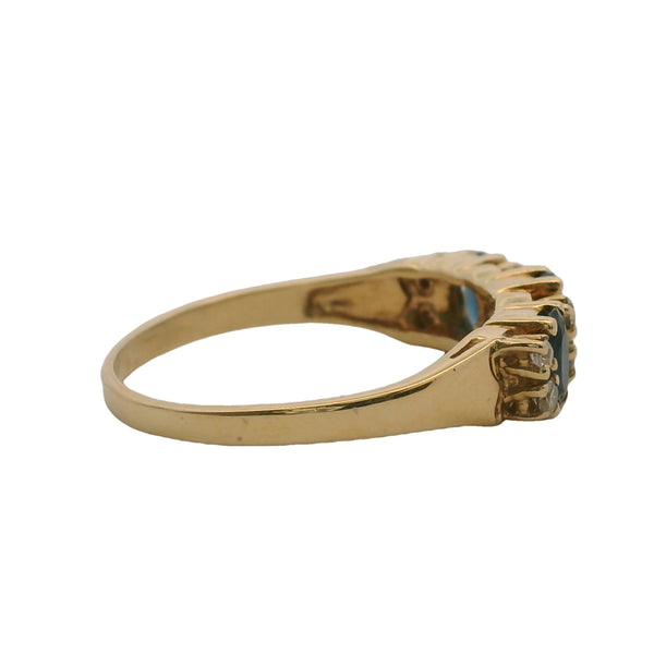 SRB 14kt Yellow Gold, Sapphire, and Diamond Accent Stackable Ring Size 8.5