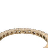 Solid 14kt Yellow Gold and CZ Cubic Zirconia Eternity Band Ring Size 6